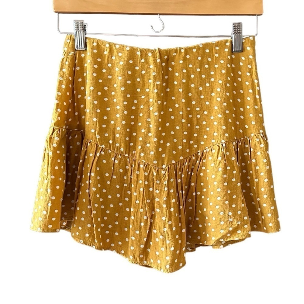 Zara Size Small Women’s Mustard White Polka Dot Skort